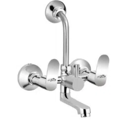 Gold Bell Opal Brass Silver Wall Mounted Chrome Finish 2 in 1 Wall Mixer with Mixer Bend-image-81