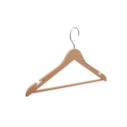 Arnav Plastic Cloths Hanger with Natural Wooden Finish (Pack of 3)-image-46
