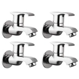 Drizzle Swift 4 Pcs Brass Chrome Finish Silver Bib Cock Set, ABIBSWIFT4-11