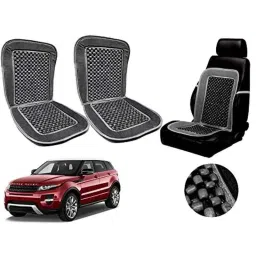 Auto Pearl PU, Velvet &a; Wooden Beads Grey Rectangular Seat Cushion for Land Rover Range Rover Evoque (Pack of 2 )-image-98