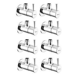Aquieen Fluid 1/2 inch Brass Chrome Angle Stop Valve with Wall Flange (Pack of 8)-image-31