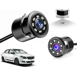Auto Pearl 8 LED Black Waterproof &a; Shockproof HD Night Vision Car Reverse Parking Camera for Skoda Rapid Type-2 2015 onwards-picture-14