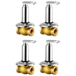 Drizzle Oreo 1/2 inch Brass Chrome Finish Concealed Stop Cock with Heavy Duty &a; Quarter Turn (Pack of 4)-image-25