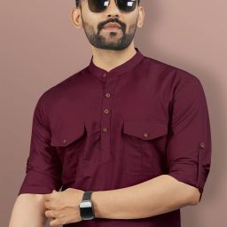 Men Solid Polyester Straight Kurta-image-35