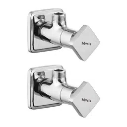 Mysis Melody Brass Chrome Finish Angle Valve with Wall Flange (Pack of 2)-image-9