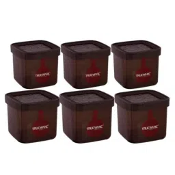 Trueware 6 Pcs Brown Hammered Eco Storage Container Set, Capacity: 750ml &a; 1000ml-picture-36