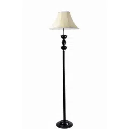 Tucasa Iron Floor Lamp with Polycotton Black Shade, FL-10-picture-4