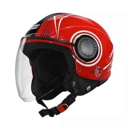 Studds Urban Super D1 Decor Plastic Matt Red Open Face Open Face Helmets, Size: Large-picture-3