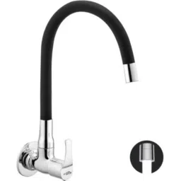 Gold Bell Aqua Brass Black &a; Silver Wall Mounted Kitchen Sink Tap-5