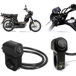 Auto Pearl 12V Aluminium Alloy Black Motorcycle Handlebar Headlight Switch for iQube-picture-3