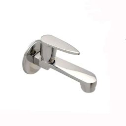 Anatomix Pearl Brass Chrome Finish Long Body Bib Tap with Wall Flange-image-103