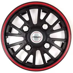 Prigan 4 Pcs 14 inch Polypropylene Black &a; Red Press Fitting Car Wheel Cover Set for Honda Brio-picture-47