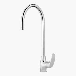 Kerovit Edge Silver Chrome Finish Single Lever Deck Mounted Sink Mixer with Swivel Spout, KB1211047-picture-0