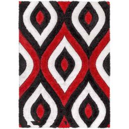 Carpetify 3x5ft Red &a; Black Modern Geometric 3D Textured Thick &a; Soft Shaggy Fur Rug Carpet, 0928Z2WVK74-picture-38