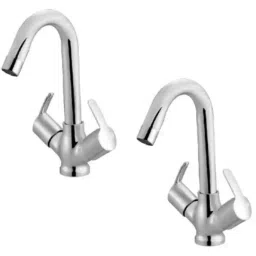 IRIS Q3 Brass Chrome Finish Silver Center Hole Basin Mixer (Pack of 2)-image-17
