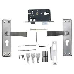 Voltizi ‎Zinc Matt Satin Finish Heavy Duty Round Plate Mortise Door Lock with Both Side Key Cylinder, CRZ-9