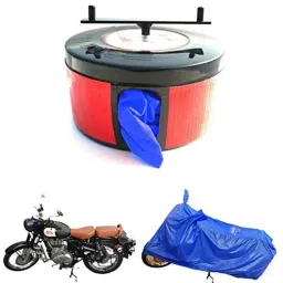 Bike Blazer Cobalt Blue Nylon Taffeta Universal Size Semi-Automatic Bike Body Cover for All Royal Enfield Thunderbird 350X &a; Thunderbird 350-15