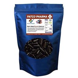 Patco Pharma 400-800mg Gelatine Black Empty Capsule for Size 0 Capsule (Pack of 500)-46