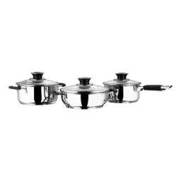 Vinod 3 Pcs Stainless Steel Induction Friendly Master Chef Cookware Set, MCC3 (Pack of 2)-18