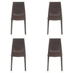 Supreme Lumina Wenge Chairs With Rattan Finish (Pack of 2)-picture-2