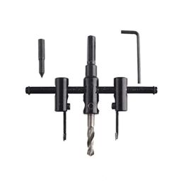 B K Jagan &a; Co 30-120mm Carbon Steel Black Adjustable Circle Cutter Drill Bit Kit-24