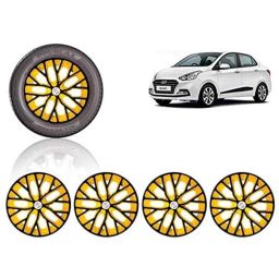 Auto Pearl 4 Pcs 14 inch ABS Black &a; Yellow Press Type Fitting Car Wheel Cover Set for Hyundai Xcent 2017-image-99