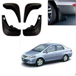 Auto Pearl 4 Pcs ABS Black Front &a; Rear Cup Type Mud Flaps Car Splash Guard Set for Honda City Zx-49