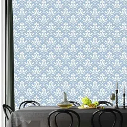 Asian Paints S107XF07A15 EzyCR8 45x300cm Paper Blue Baroque Florals Stone Water Resistant Self Adhesive Wallpaper, HPCA24402-picture-48