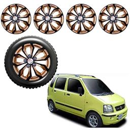 Auto Pearl 4 Pcs 13 inch ABS Golden &a; Black Car Wheel Cover Set for Maruti Suzuki WagonR 2003-picture-18