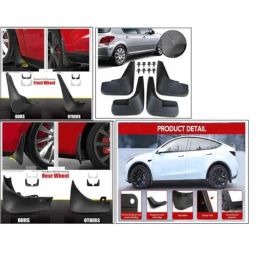 SureStrive 4 Pcs PVC Cup Type Front &a; Rear Mud Flap Set for Mahindra Xuv500 All Model image 2