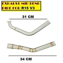 AOW Silencer Bend Pipe for Yamaha R15 V3 Stainless Steel T-7 (Pack of 2)-13