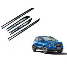 SureStrive 4 Pcs Black &a; Silver Side Door Car Beading Set for Ford Ecosport New Model-33