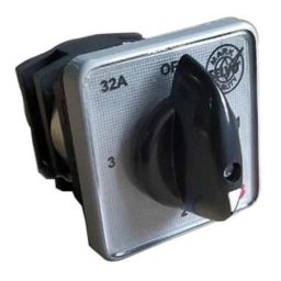 Selvo 32A 1 Pole 3 Way Phase Selector Cam Operated Rotary Switch, GSELRTS11039B-46