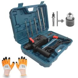 Walkers 1200W 26mm Rotary Hammer Drill Machine with 5 Bits, Gloves, 13mm Chuck &a; Carry Case, WKFC018-25