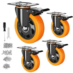 Implemental 4 Pcs 3 inch Swivel Castor Wheel Set with Brake-image-34