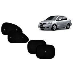 Auto Pearl 4 Pcs PVC &a; Mesh Black Window Side Sun Shade Set for Maruti Suzuki SX4, Curtain_Chipkoo_4_SX4-picture-7