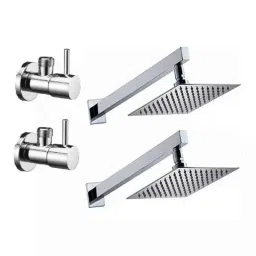 Fastgear 4 Pcs Turbo Stainless Steel Silver Chrome Finish Faucet Set with Shower, FG214-image-59