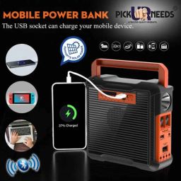 Pick Ur Needs 3.5W Black Emergency Solar Power Set with Mini Generator, Built-in Bluetooth Speaker &a; Phone Charging Cord, EL-3990 image 2