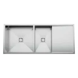 Cera Jazz 48x20 inch Stainless Steel Double Bowl Kitchen Sink with Drainboard, Satin Finish, Undermount, 1.0 mm Thick, Grade: 304, B4714502-picture-49