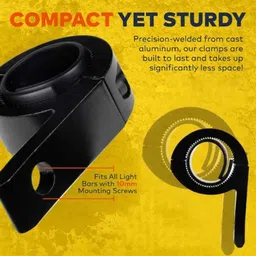 AllExtreme EXFLMB2 2 Pcs Horizontal Bar Fog Light Clamp Mounting Bracket Set with Rubber Insert image 4