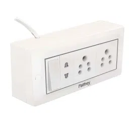 Palfrey 5A 2 Socket White Polycarbonate Extension Board with Two Pin Socket, Master Switch &a; 3m Wire, 653-30