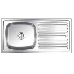 Apollo 37x18x7 inch Stainless Steel Single Bowl Kitchen Sink with Drain Board, SSDB-114A-image-11