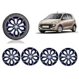 Auto Pearl 4 Pcs 13 inch Black ABS Press Type Hubcap Wheel Cover Set with Retention Ring for Hyundai Santro2018DLiteEr-image-51