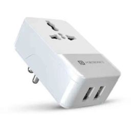 Portronics Adapto III 18W 3.4A USB Plastic White USB Adaptor with 1AC Power Socket-image-73