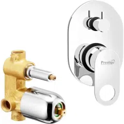 Prestige Prime Brass Chrome Finish Silver Single Lever 2 Inlet Wall Mounted Diverter Faucet-image-83