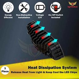Miwings 6 Led Red Blue Multiple Hazard Flasher Strobe Emergency Warning Caution Light With Flashing Modes - Red/Bluefor Bike Tvs Jupiter (1.Pcs Police Light With On/Off Switch) image 3