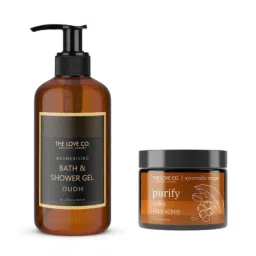 the love co The Love Co. 2143 300ml Oudh Body Wash &a; 50g Coffee Face Scrub Combo-picture-34