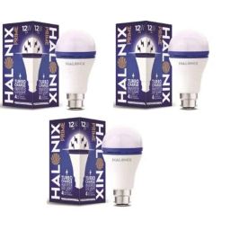 Halonix Prime 12W B22 Cool Day White Rechargeable Inverter LED Bulb with Turbo Charge, HLNX-INV-12WB22 (Pack of 3)-12