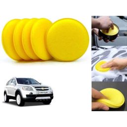 Auto Pearl Polyurethane Beige Washing &a; Waxing Polish Foam Sponge for Captiva (Pack of 5)-picture-3