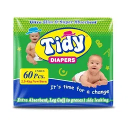 Tidy 60 Pcs Non-Woven Ultra Soft Baby Diapers, TBD-NB-8 (Pack of 8)-image-67